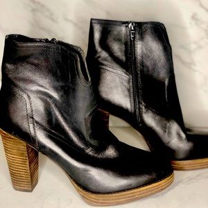 Black leather booties (lucky brand)